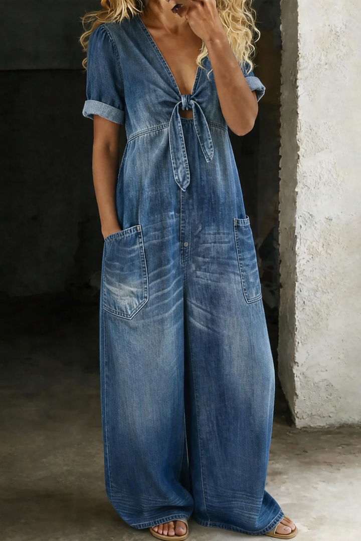 Maya | Short Sleeve V-Neck Jumpsuit