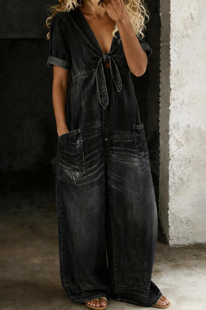 Maya | Short Sleeve V-Neck Jumpsuit