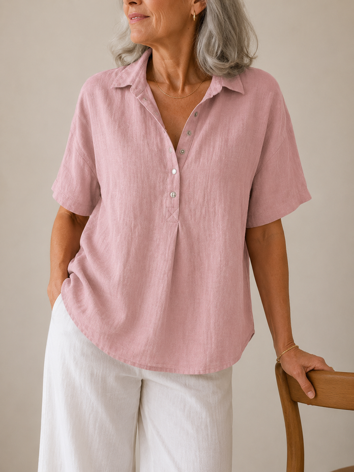 Sophie | Collared Blouse with Button Detail