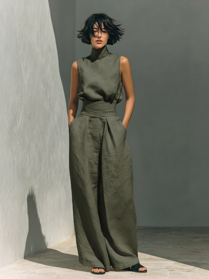 LUMINA™ – Minimal Linen Blend Jumpsuit