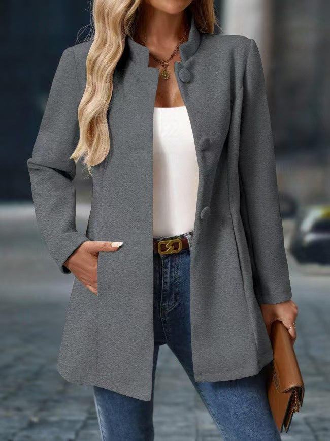 Joliette™ | Stand Collar Single Breasted Tailored Coat