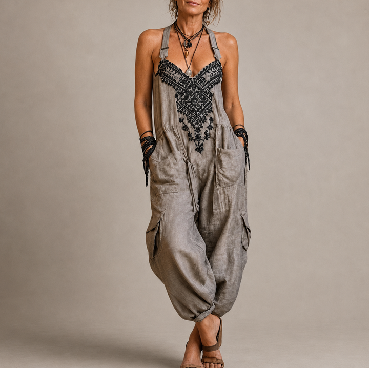 Astrid – Embroidered Boho Jumpsuit