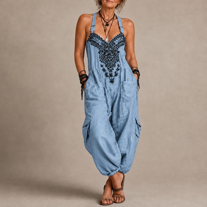 Astrid – Embroidered Boho Jumpsuit