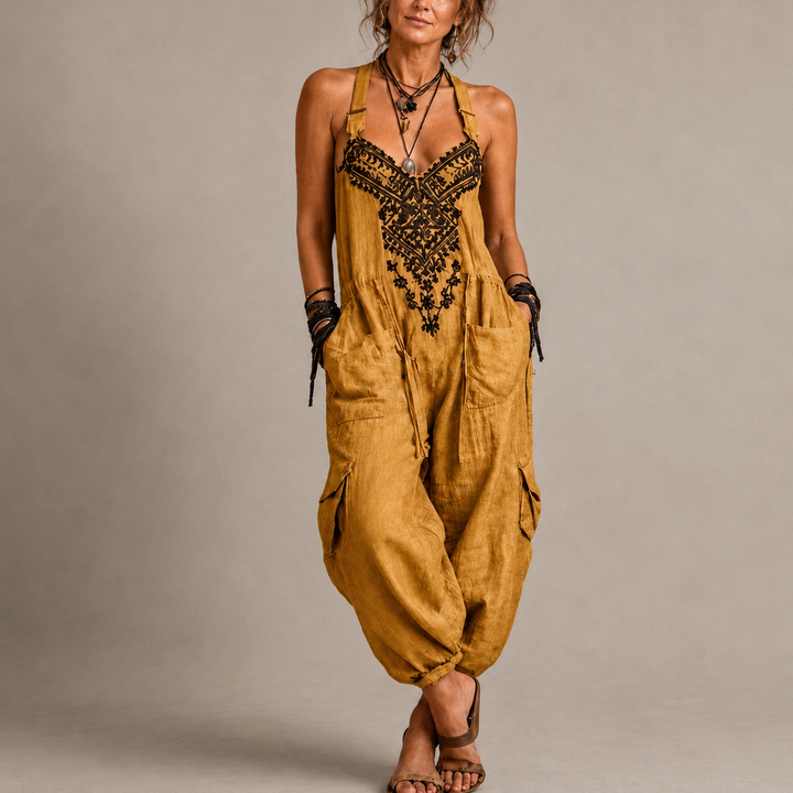 Astrid – Embroidered Boho Jumpsuit