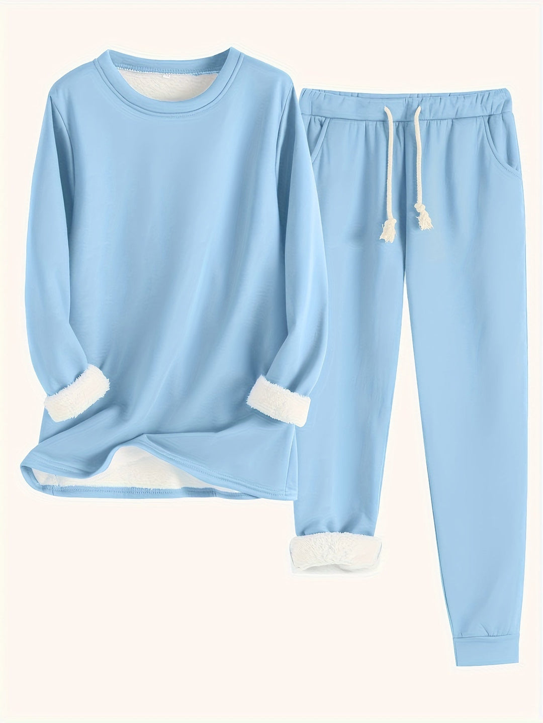 Dominika™ | Plush-lined cuffed sweatshirt jogger set