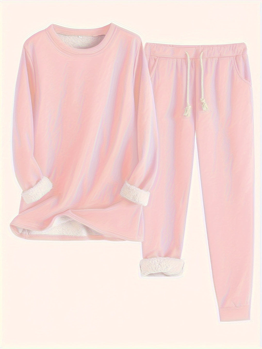 Dominika™ | Plush-lined cuffed sweatshirt jogger set