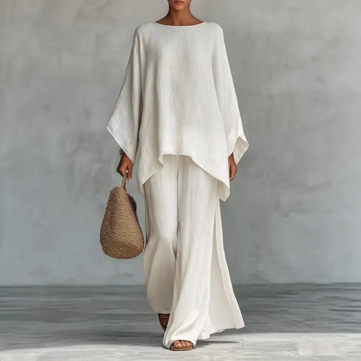 Cristina | Two-Piece Set with Long Sleeves & Wide-Leg Pants