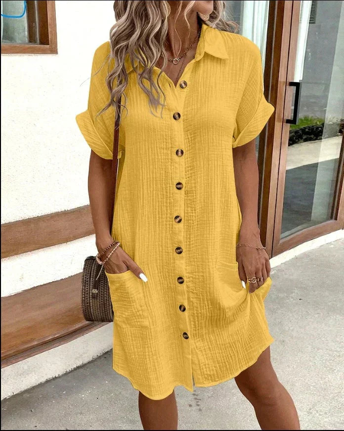 Minke | Lightweight Women's Button-Up Shirt Dress for Summer