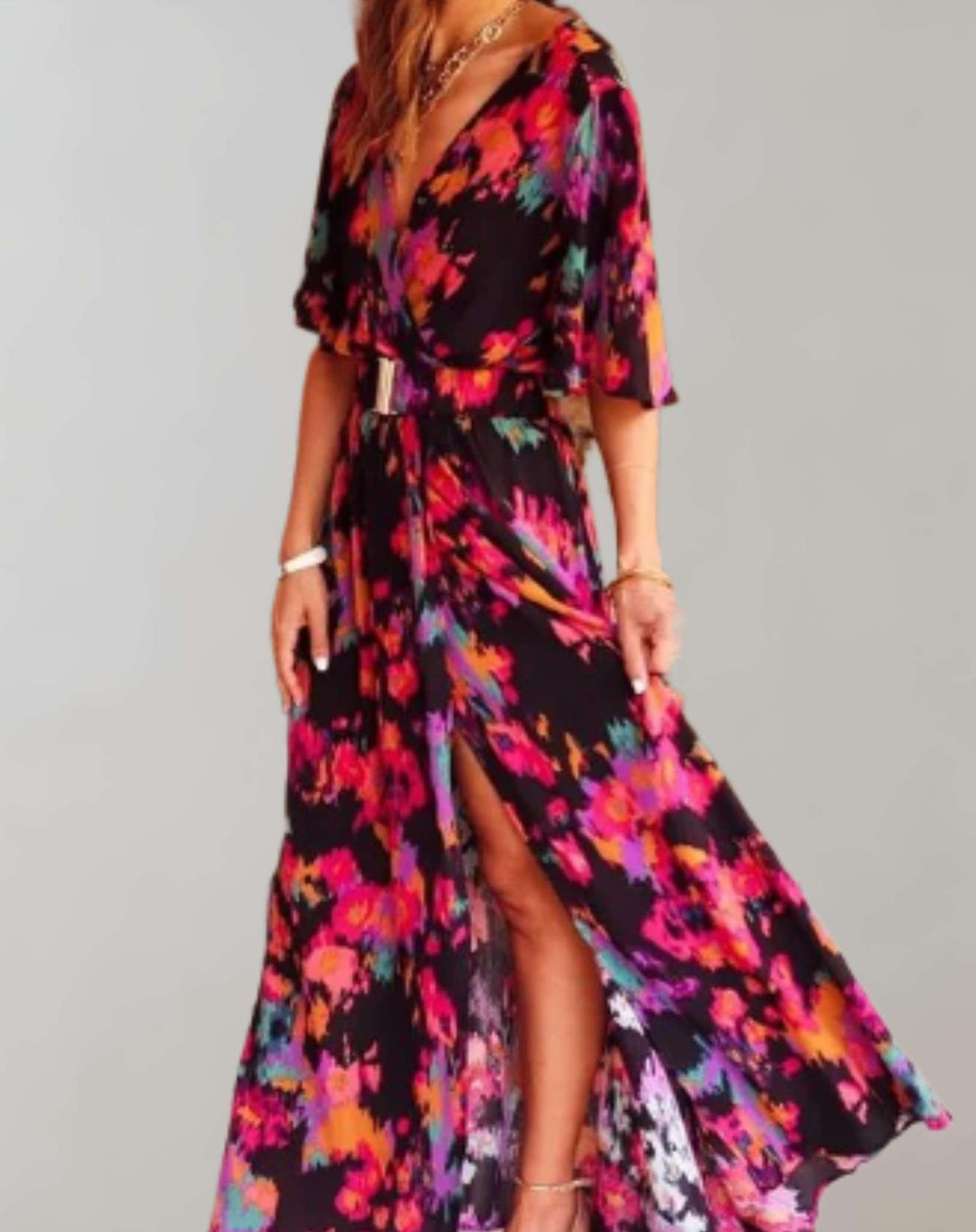 Julia | Women's Printed Wrap Maxi Dress