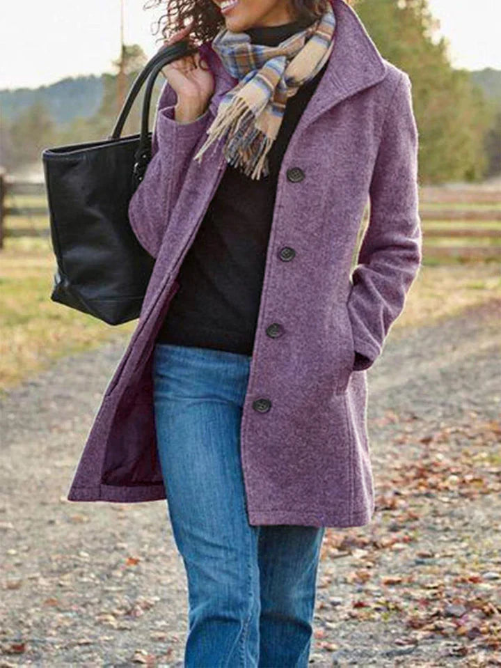 Aline™ | Long Casual Wool Coat