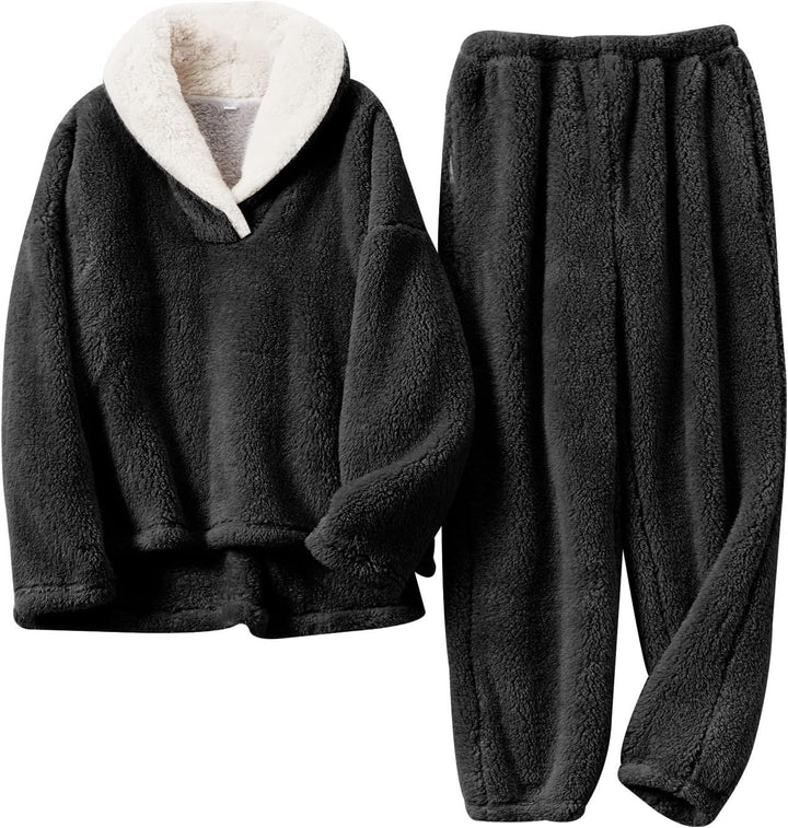 Tiny™ | Sherpa-collar fleece loungewear set
