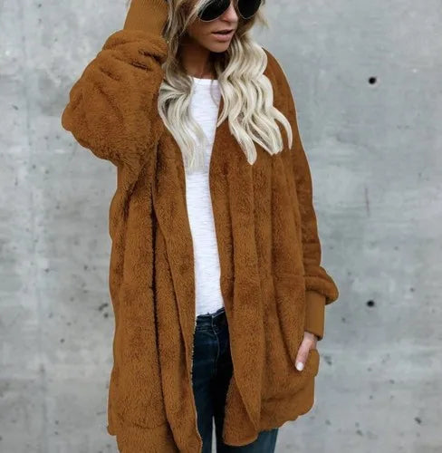 Evie™ | Plush Open-Front Teddy Cardigan
