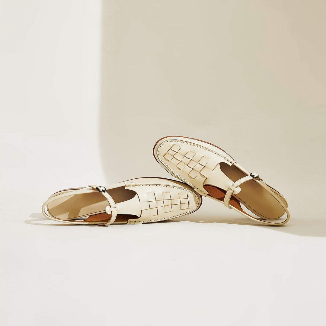 ELVIRA™ – Woven Leather Slingback Sandals
