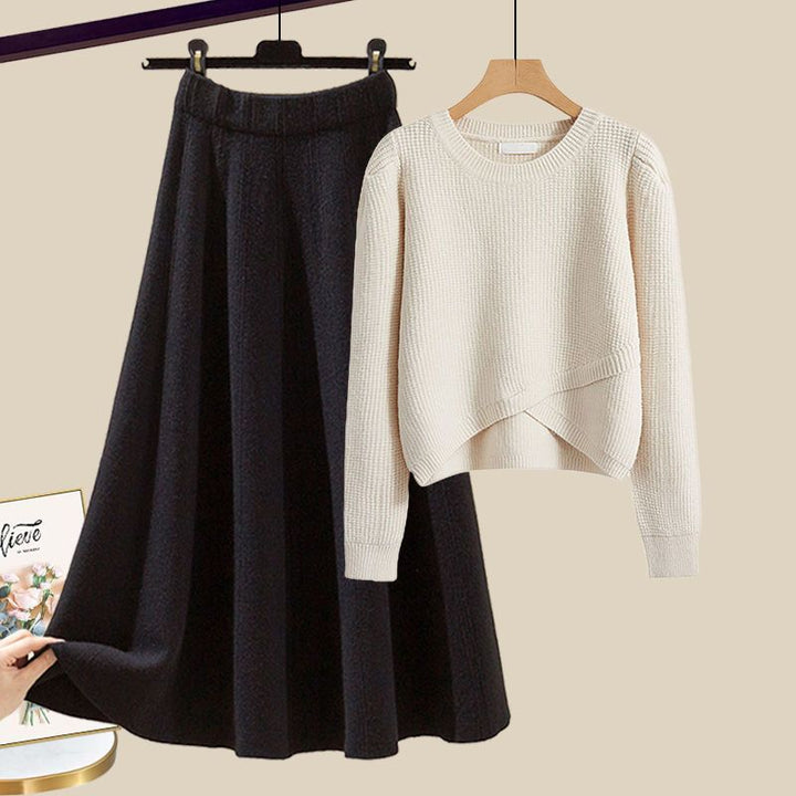 Anne™ | Elegant Knit Leisure Set with Sweater and Skirt