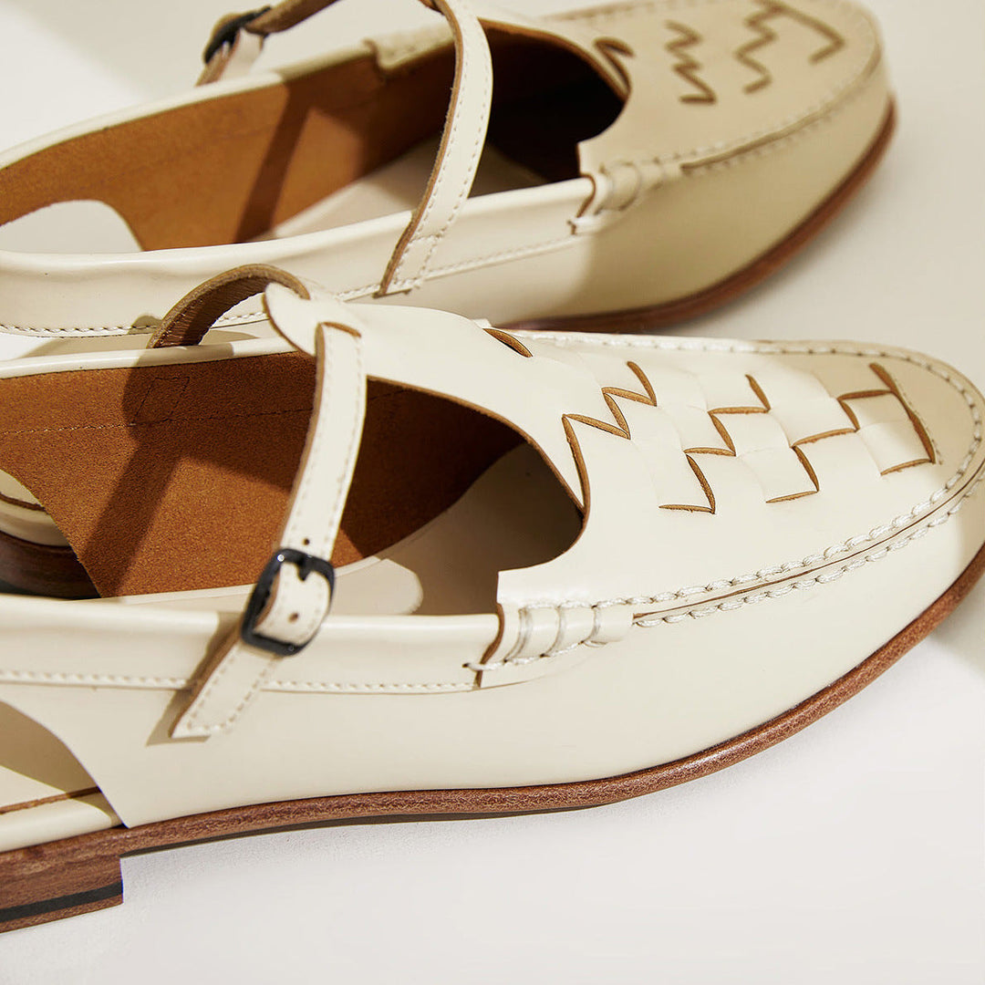 ELVIRA™ – Woven Leather Slingback Sandals