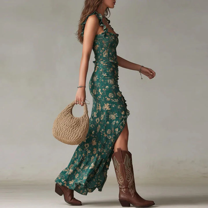 Margo | Floral Maxi Dress with Elegant Side Slit