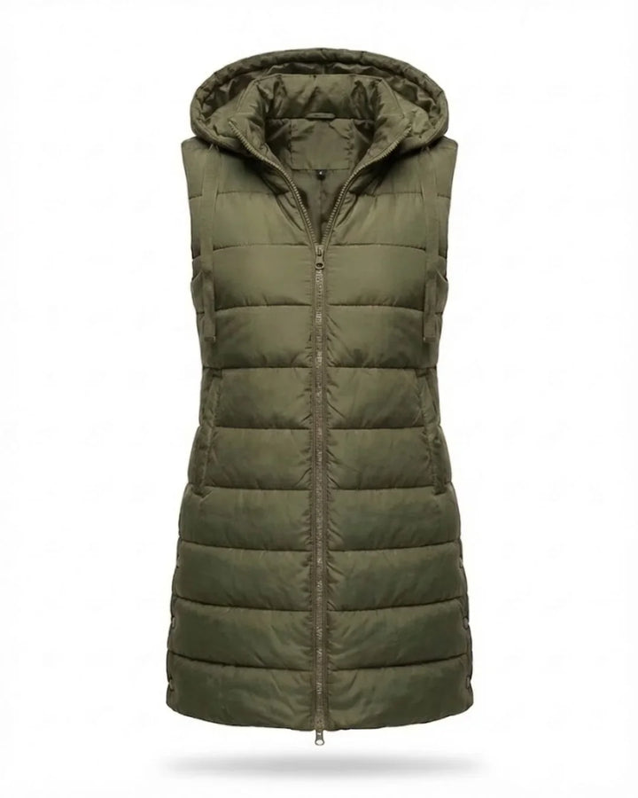 Sana™ | Hooded Longline Quilted Puffer Vest