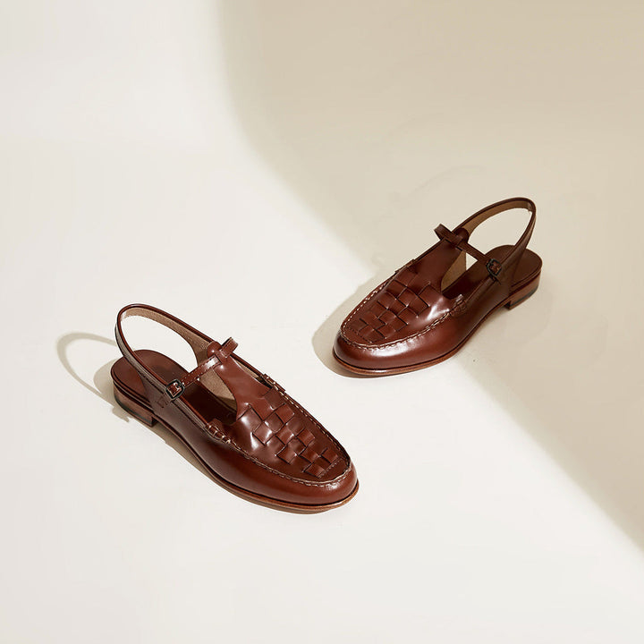 ELVIRA™ – Woven Leather Slingback Sandals