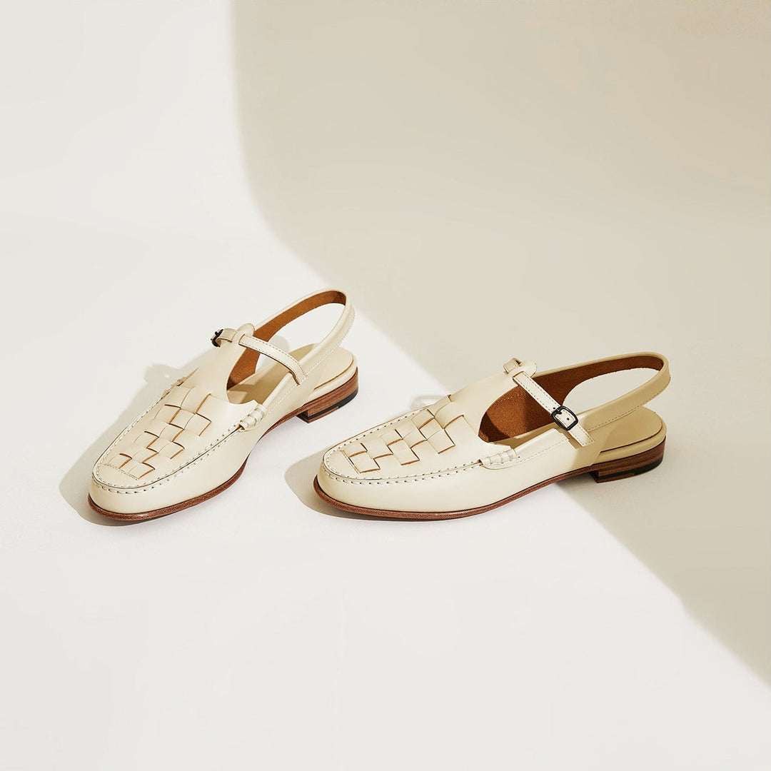 ELVIRA™ – Woven Leather Slingback Sandals