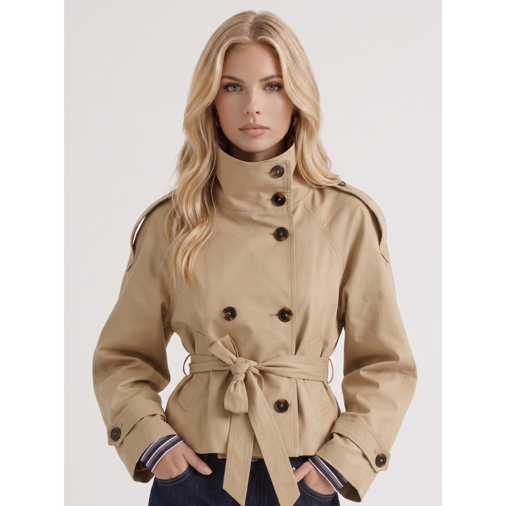 Noelle | Cropped Trench Coat With Belt