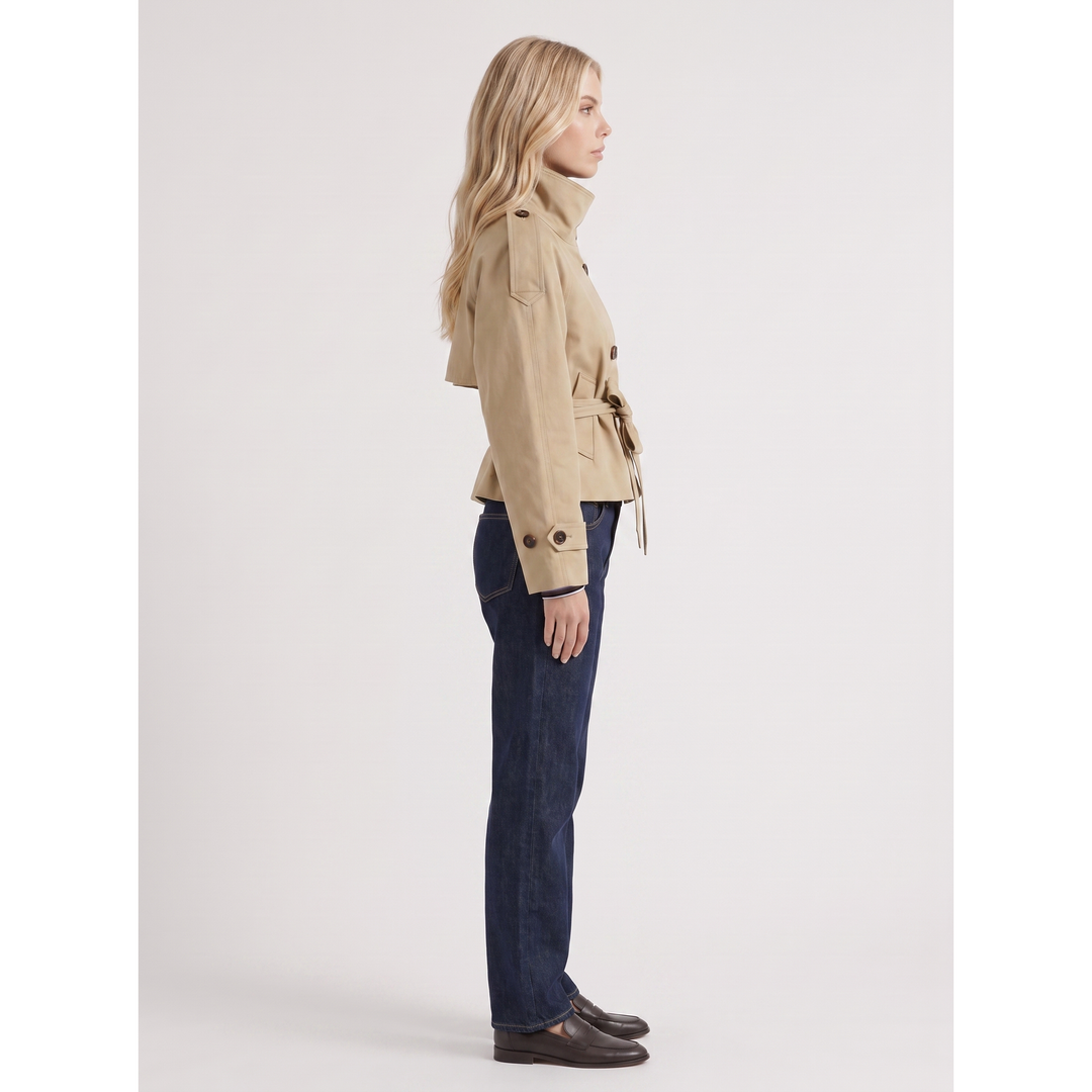 Noelle | Cropped Trench Coat With Belt