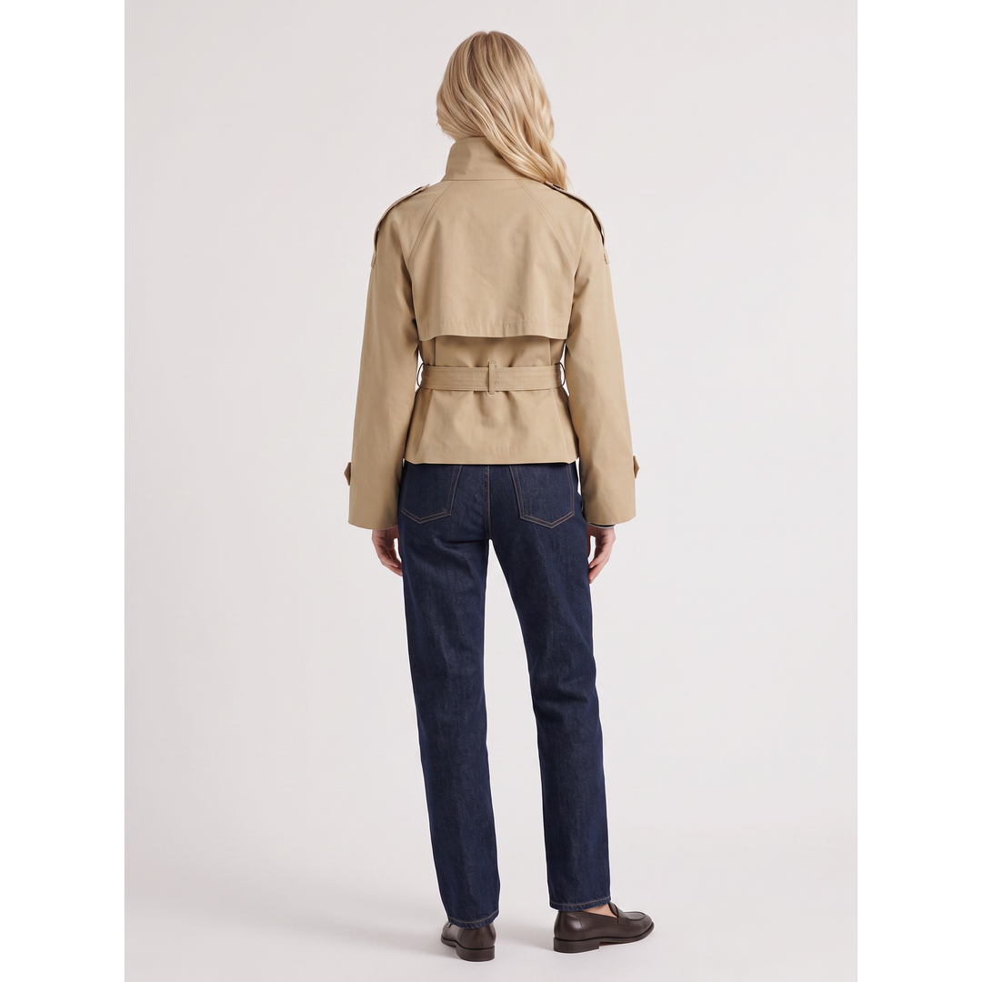 Noelle | Cropped Trench Coat With Belt