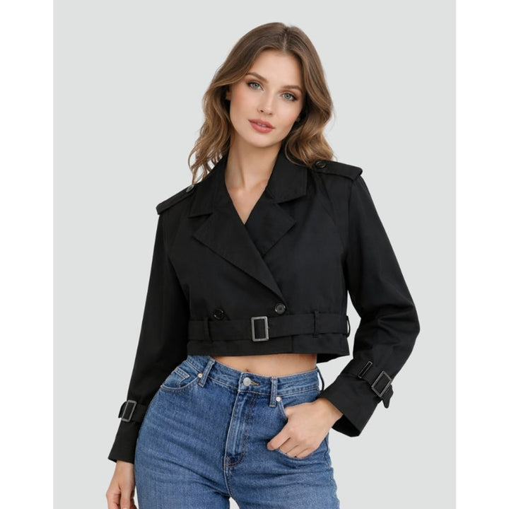 Mirelle | Cropped Trench Coat With Buckle Belt