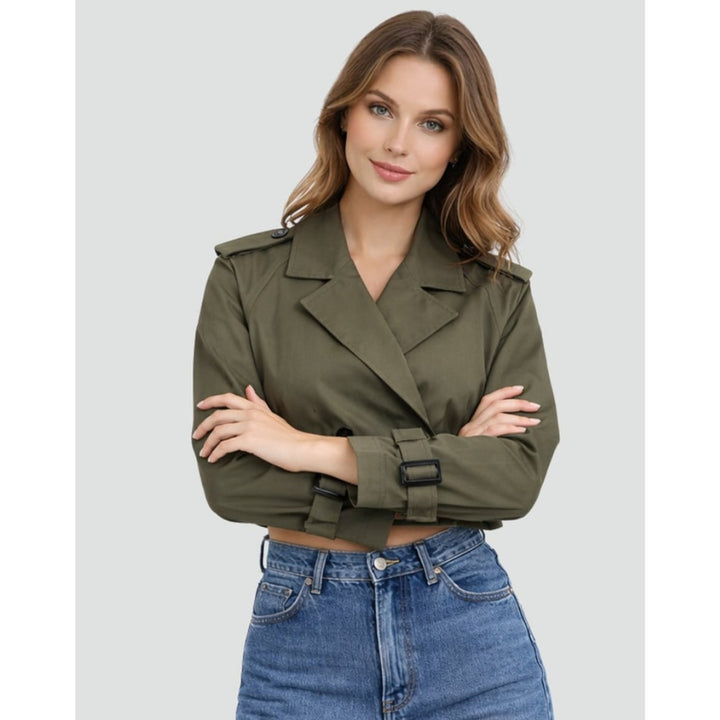 Mirelle | Cropped Trench Coat With Buckle Belt