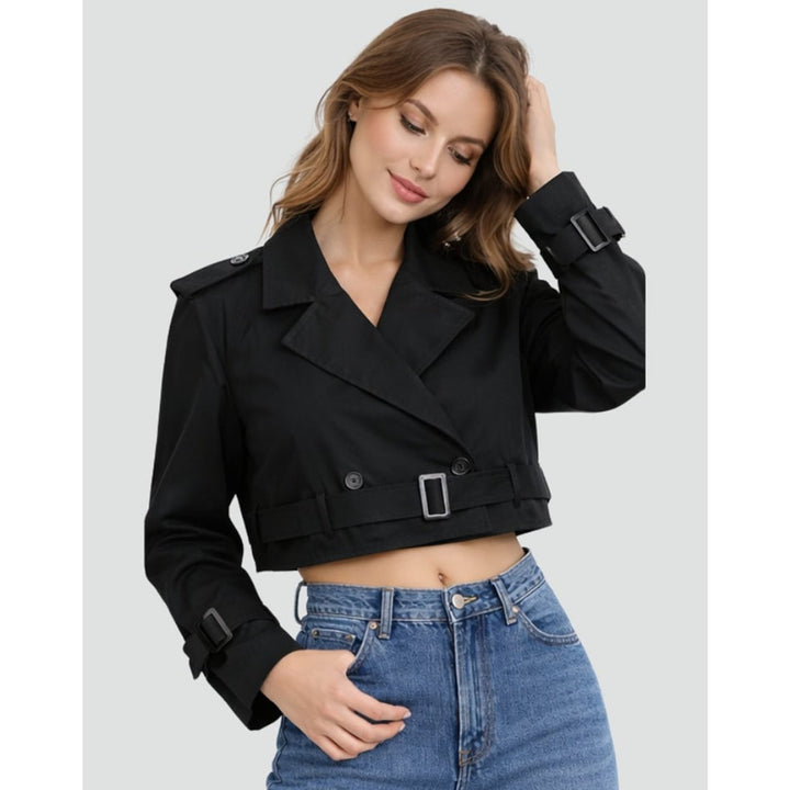Mirelle | Cropped Trench Coat With Buckle Belt
