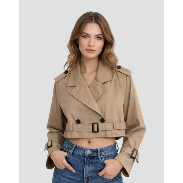 Mirelle | Cropped Trench Coat With Buckle Belt