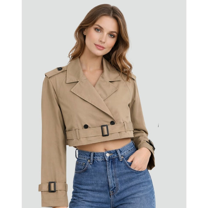 Mirelle | Cropped Trench Coat With Buckle Belt