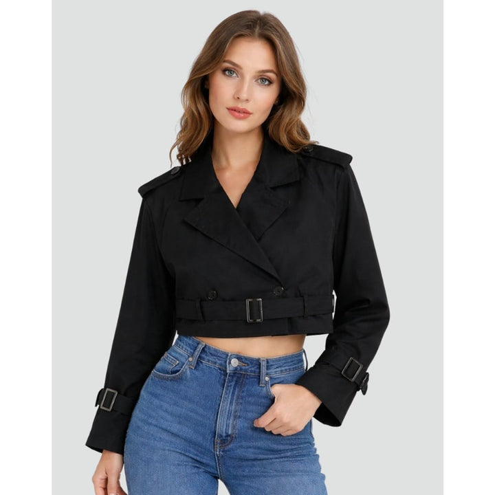 Mirelle | Cropped Trench Coat With Buckle Belt