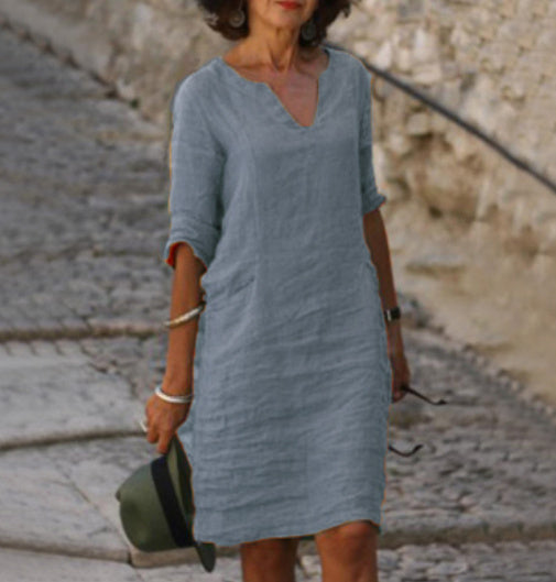 Emma | Women's Casual V-Neck Midi Dress