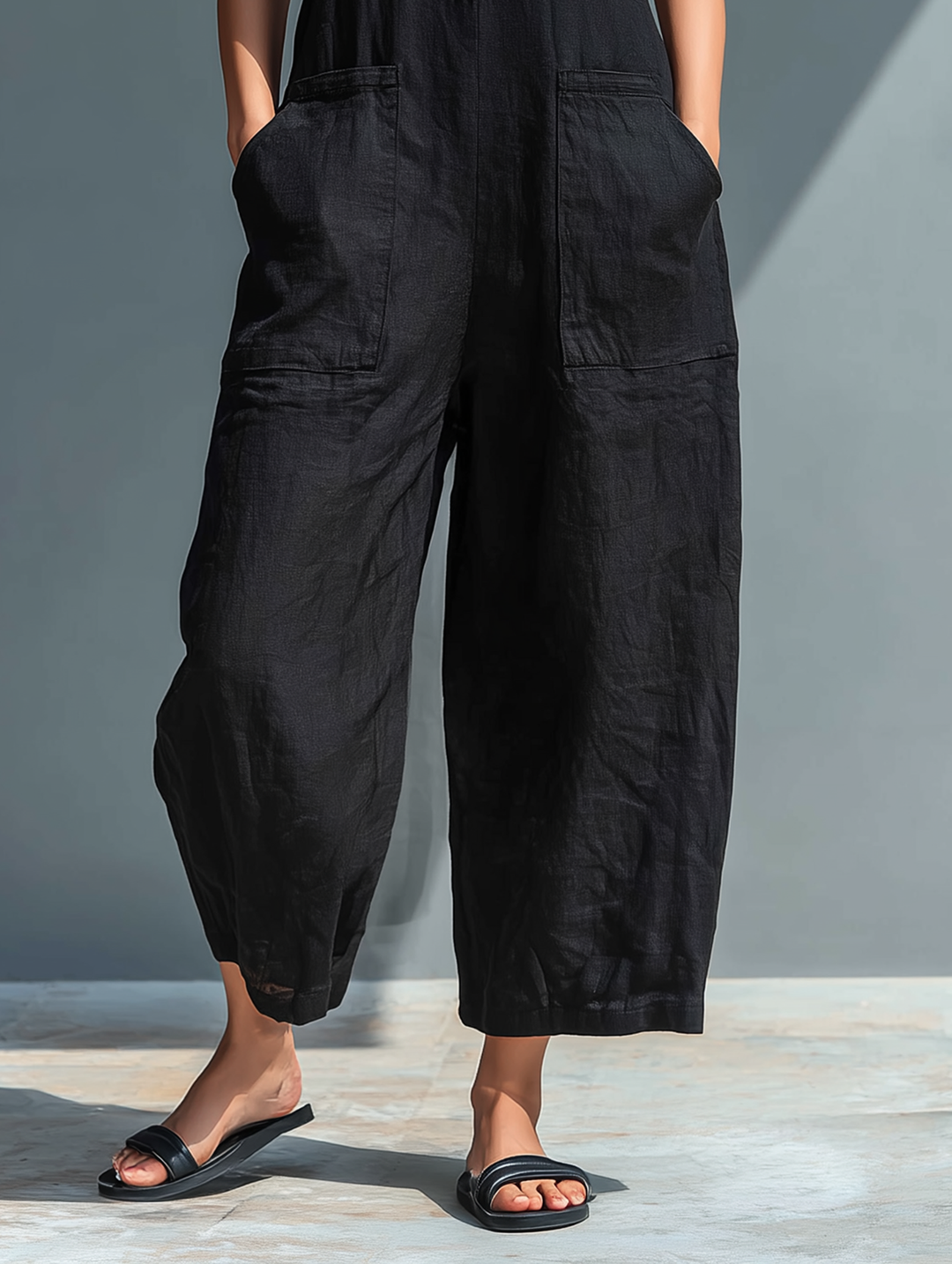 ELOISE™ – Linen Blend Sleeveless Jumpsuit