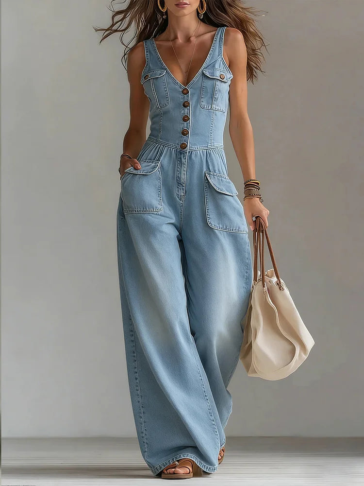 Sofia | Relaxed Denim Jumpsuit