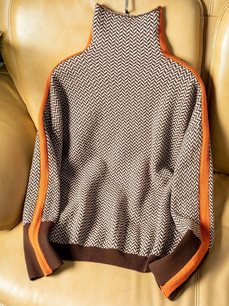 ELORA™ – Jacquard Contrast Turtleneck