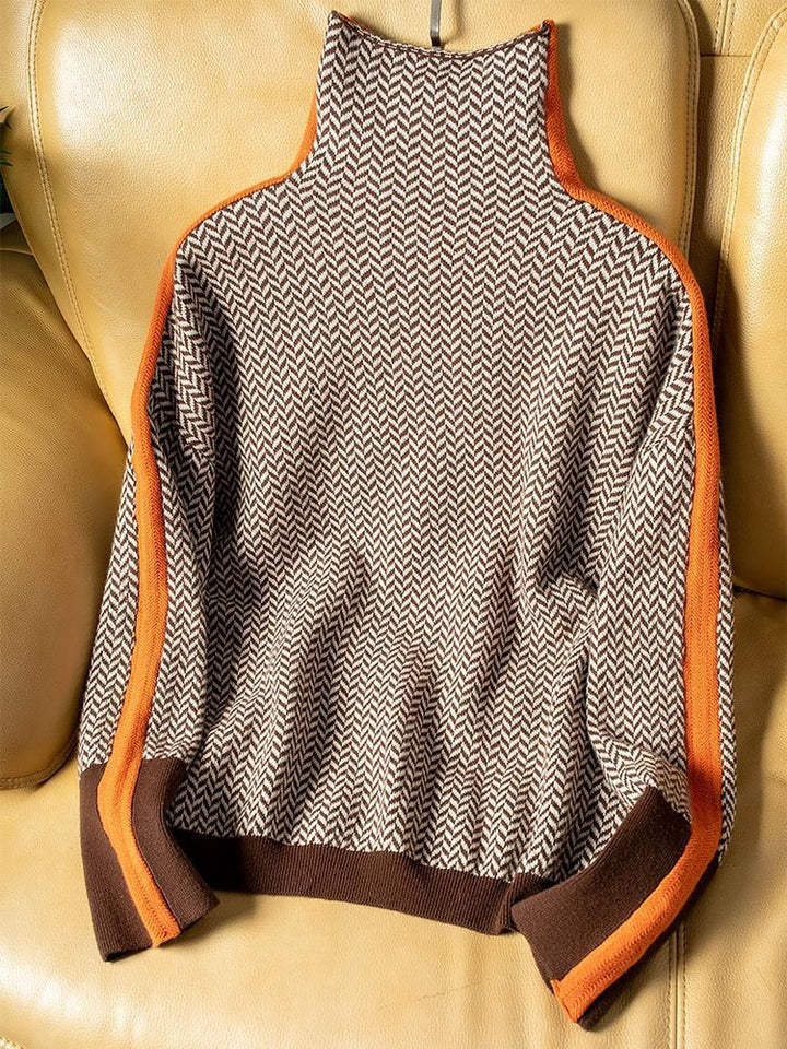 ELORA™ – Jacquard Contrast Turtleneck
