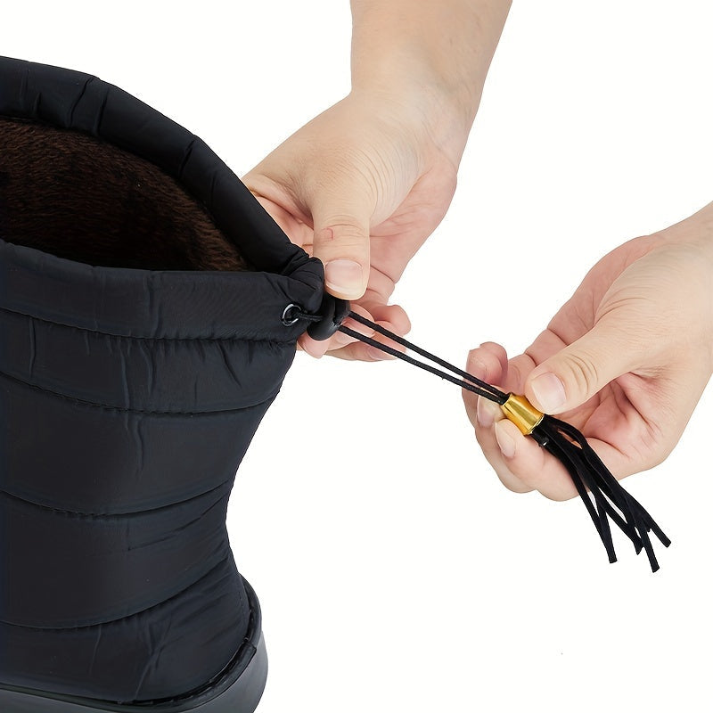 Calanthe™ | Quilted tassel-drawstring mid-calf winter boots
