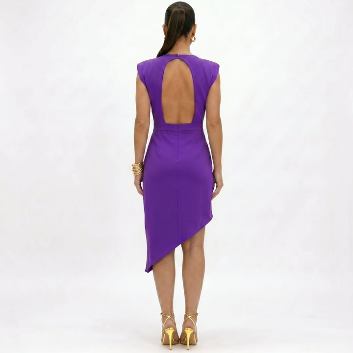 AURORA™ – Asymmetric Elegance Midi Dress