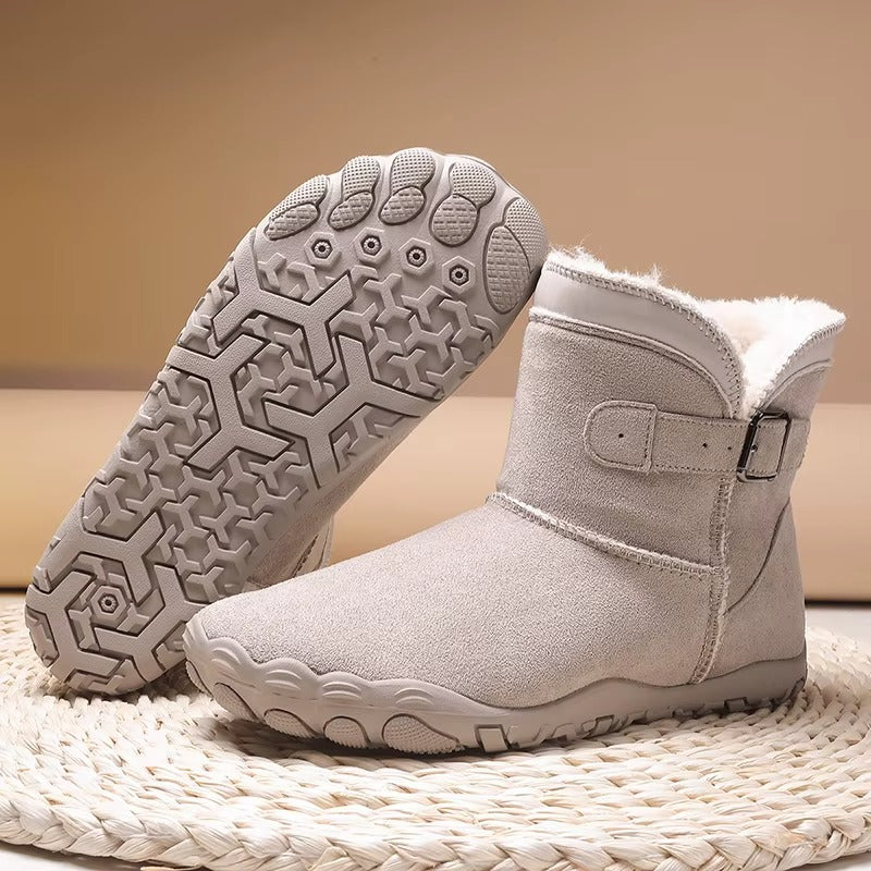 Elaine™ | Buckled suede ankle snow boots