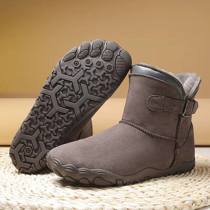 Elaine™ | Buckled suede ankle snow boots