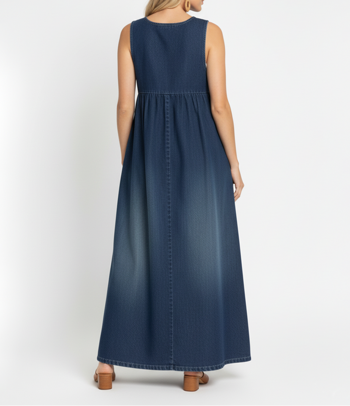 Karen | Vintage Washed Long Denim Dress