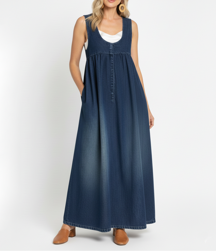 Karen | Vintage Washed Long Denim Dress