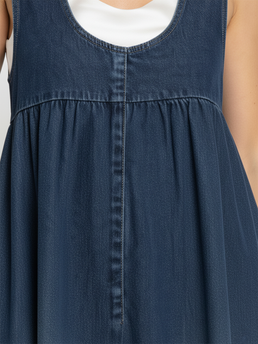 Karen | Vintage Washed Long Denim Dress