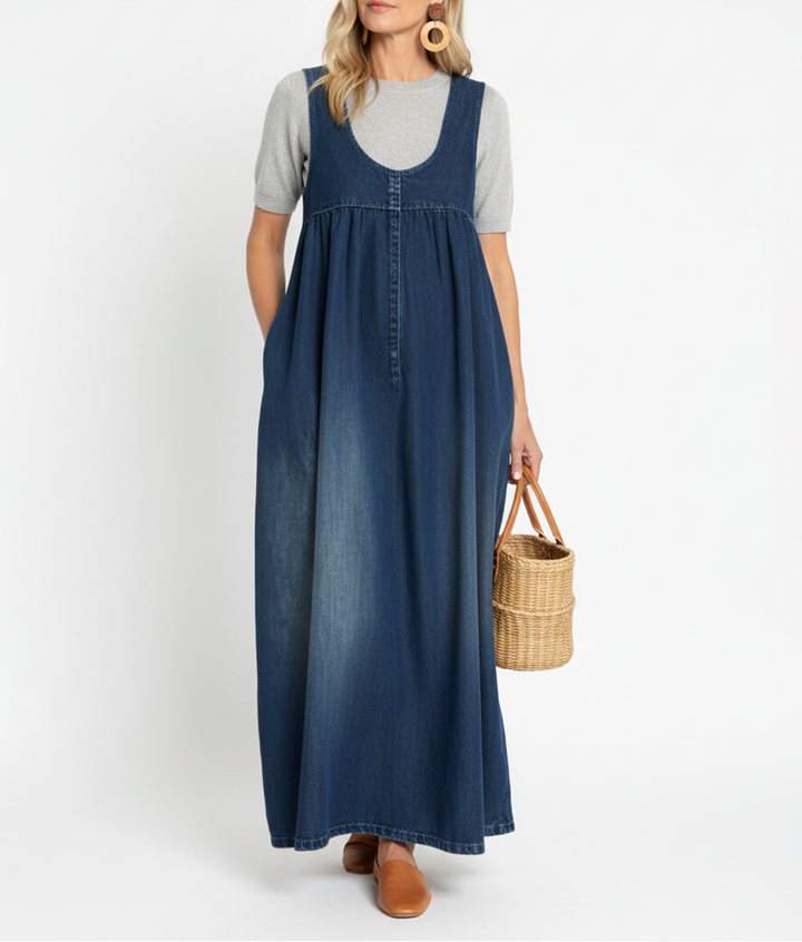 Karen | Vintage Washed Long Denim Dress