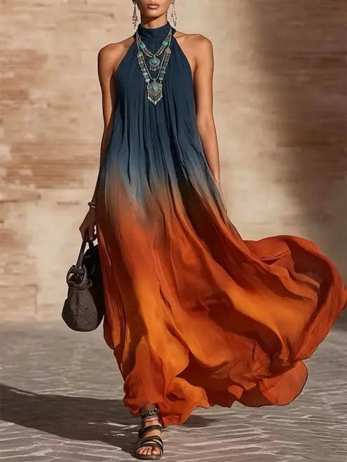 Paula | Ombre Halter Maxi Dress
