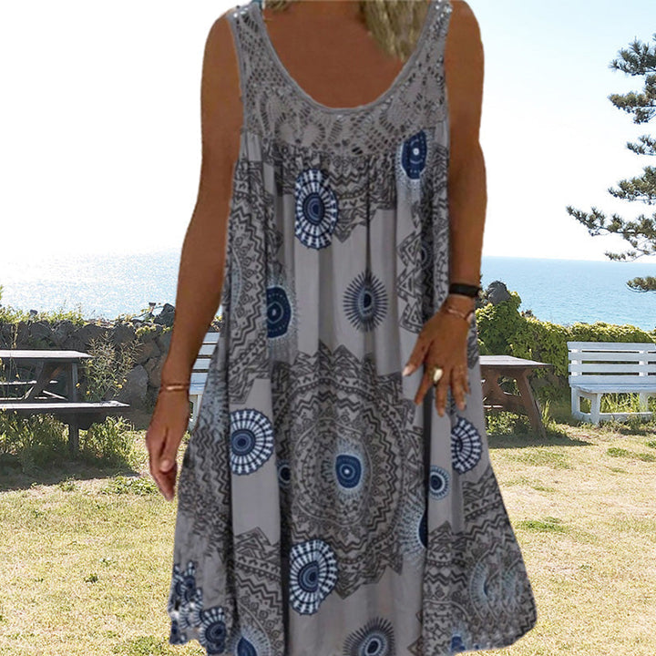 Amelia | Sleeveless Printed Summer Dress