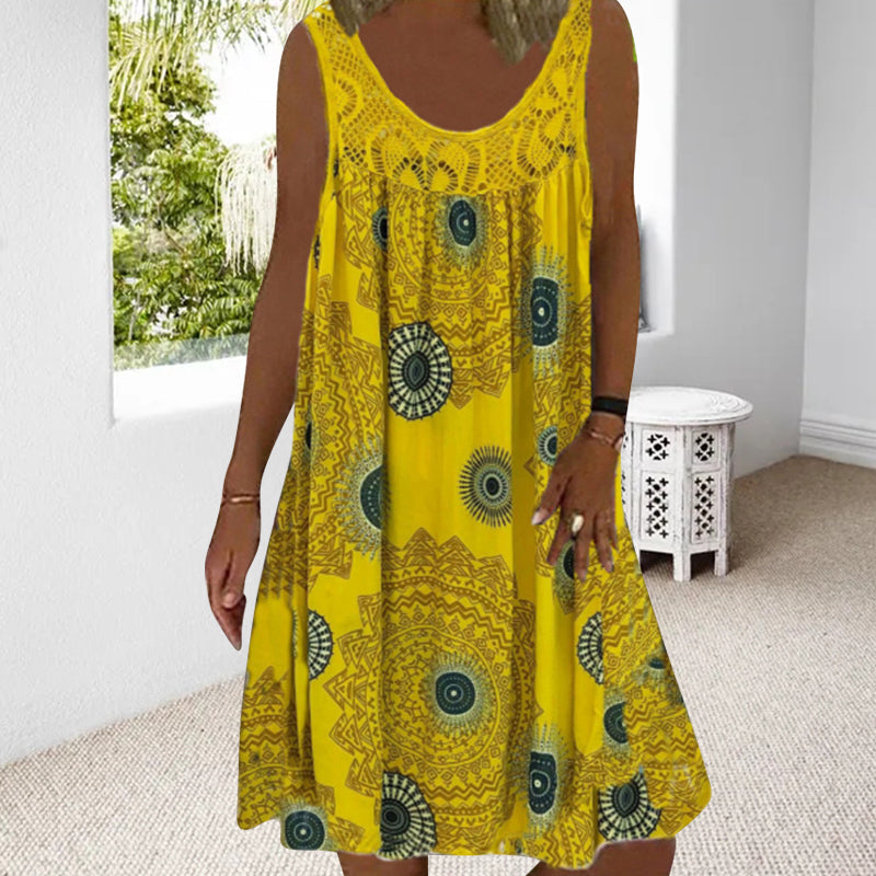 Amelia | Sleeveless Printed Summer Dress