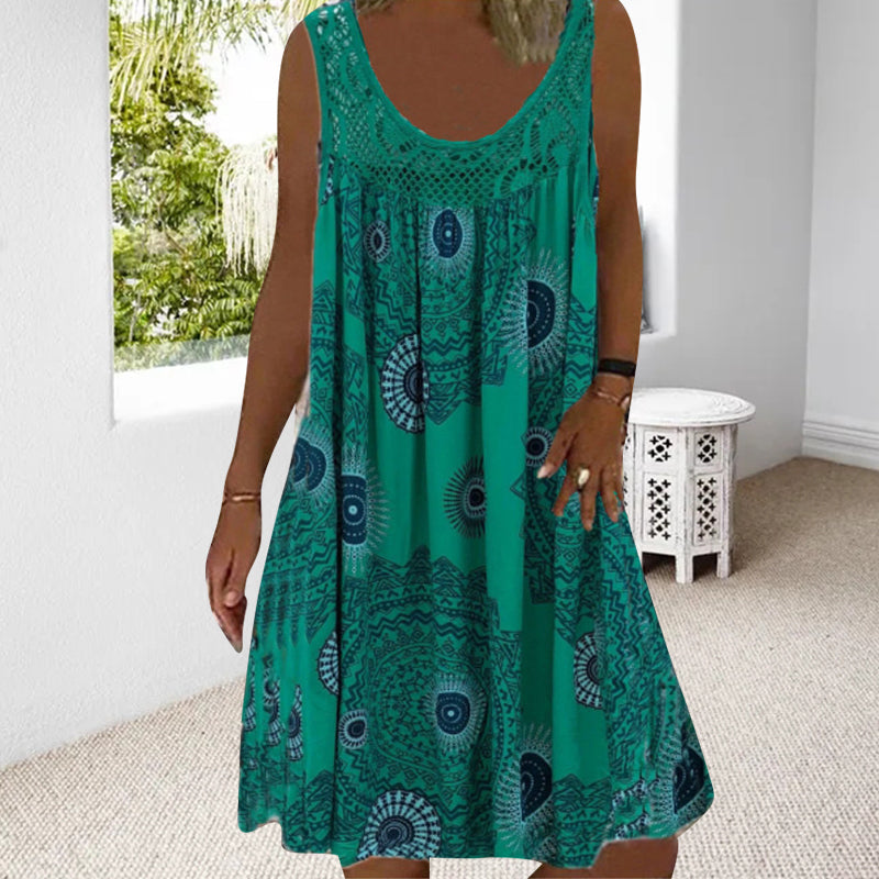 Amelia | Sleeveless Printed Summer Dress