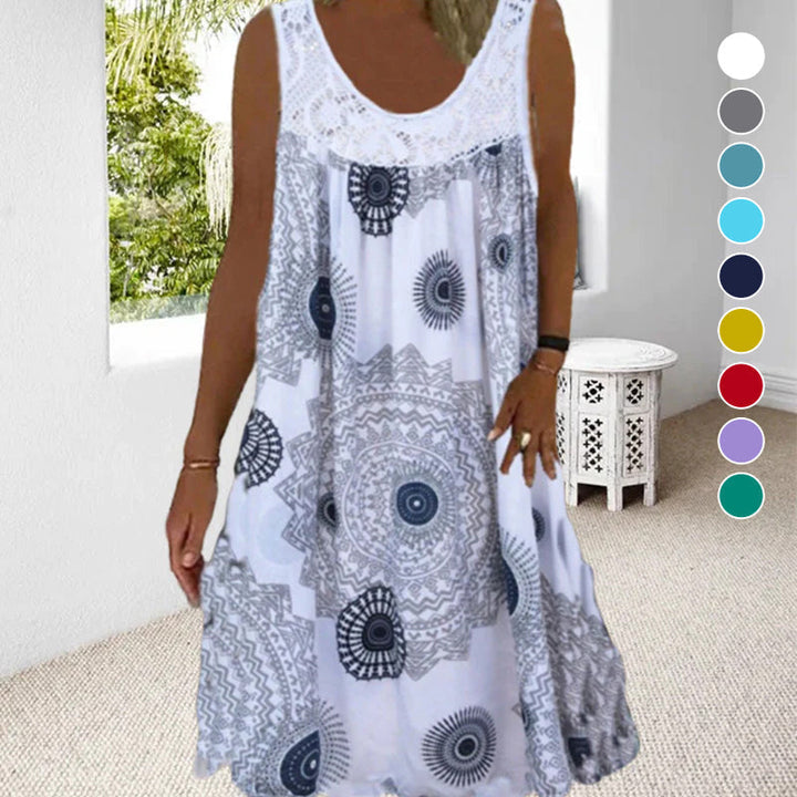 Amelia | Sleeveless Printed Summer Dress